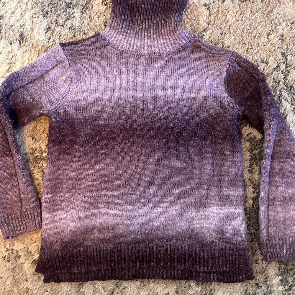 Simply Vera Vera Wang Ombre Plum Turtleneck Sweater - Picture 2 of 5
